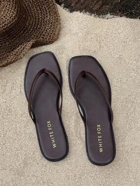 White Fox Boutique Brown Square-Toe Sandals